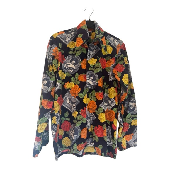 Revelation Other - Vintage Revelation Made in England Shirt Roses Art Print Size 14½